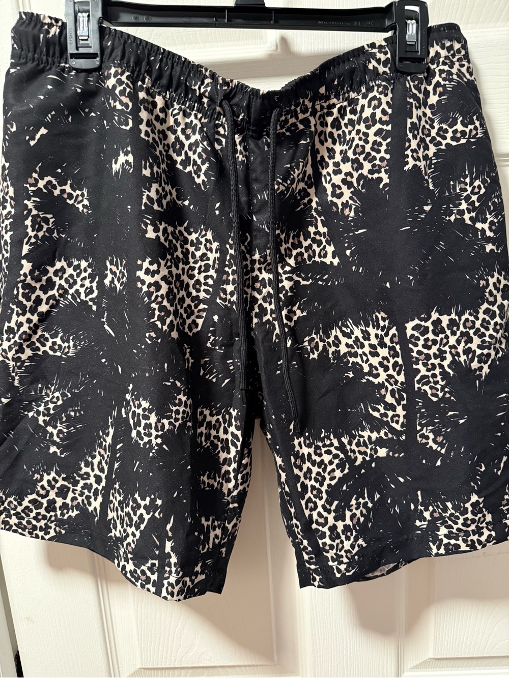 TALLIA Leopard Print Palm tree Swim Shorts